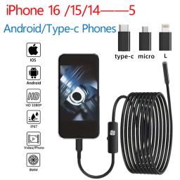 Hd1920p câmera de inspeção endoscópica tipo-c mini câmera de inspeção ip67 carro esgoto pipeline boroscópio para android ios iphone - Image 1