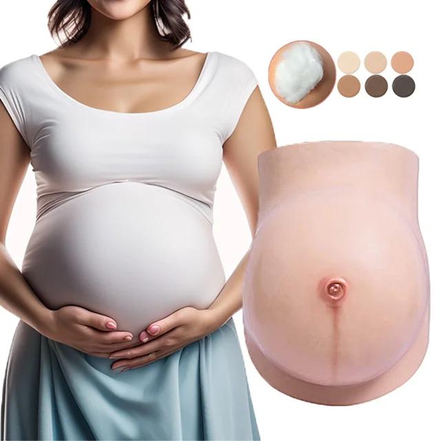 Barriga de Gravidez Artificial de Silicone de Alta Simulação com Umbigo Natural para Cosplay e Fantasias 1 Unidade