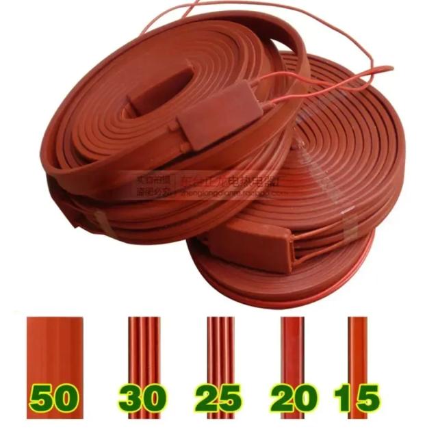 12v 24v 36v 48v 110v 220v 15 20 25 30 50 mm 1-20 metros tira aquecedora de silicone flexível à prova d'água cinto de proteção contra congelamento