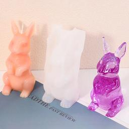 Diy bonito animal cristal gota cola 3d molde coelho de páscoa gato cão molde de silicone para fazer velas casa decoração de mesa artesanato - Image 2