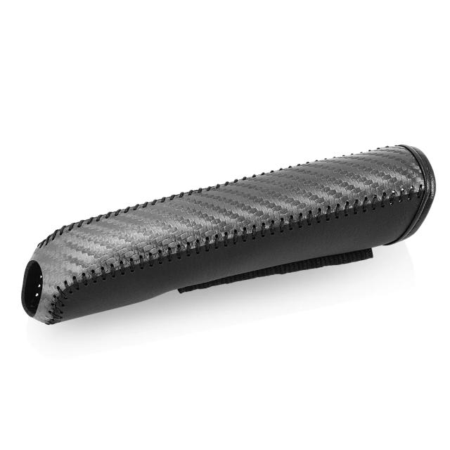 Capa de Couro para Freio de Mão Fibra de Carbono - Acessório Premium para Interior Automotivo