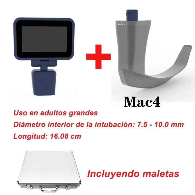 3,5 polegadas tela sensível ao toque de vídeo laringoscópio reutilizável lâminas esterilizáveis cor digital vídeo laringoscópio 6 lâminas opcional - Image 1