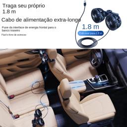 Três-Speed Car Seat Back Cooling Fan, USB Charge, Dual Head, 360 Graus de rotação, Pescoço Cooler, Verão Acessórios - Image 5