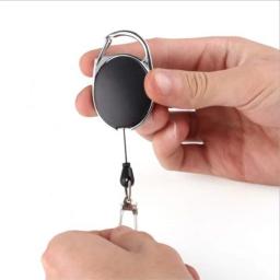 Crachá Retrátil Reforçado Preto com Cordão para Identificação, Crachá de Identificação, Porta-Crachá para Enfermeiros, Hospital, Material de Escritório, Presente - Image 6