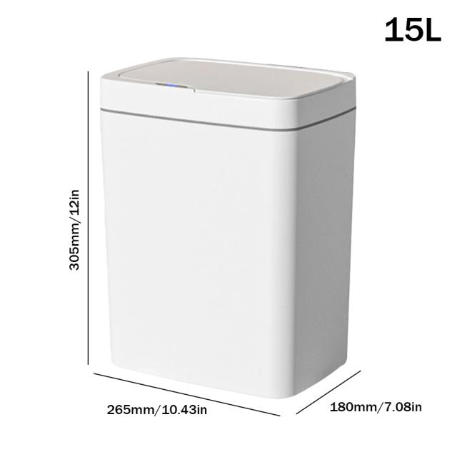 Lixeira Inteligente Touchless 15L/18L Impermeável Recarregável