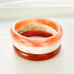Pulseira de Jade Imitação para Mulheres, Semi-Transparente, Multicolorida, Redonda, Retro, Acrílica, Personalidade, Boudoir, Pulseira de Jade, Jóias da Moda - Image 1