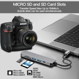 Hub usb c para 4k hdmi, base de carregamento usb 3.0 2.0 tipo c pd para macbook ipad samsung s10 dex tv mouse teclado u disk - Image 3