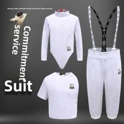 Conjunto de roupa de esgrima com certificação CFA para adultos e crianças, design floral de três peças inclui máscara e jaqueta para competição e - Image 1