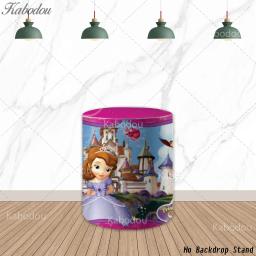 Fundo Redondo Sofia a Primeira para Festa de Aniversário de Menina, Chá de Bebê, Decoração Fotográfica de Castelo, Capa de Cilindro para Fotos - Image 5