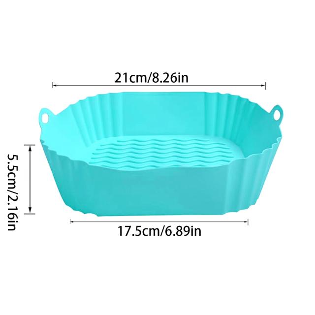 Panela de Silicone para Air Fryer Quadrada Reutilizável Antiaderente 1 Unidade