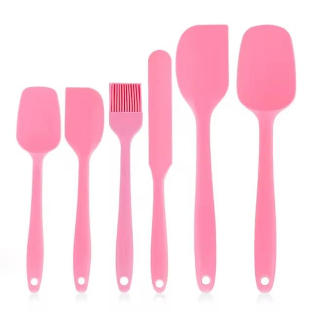 Conjunto de Espátulas de Silicone 6 Peças Resistentes ao Calor Antiaderentes para Cozinha
