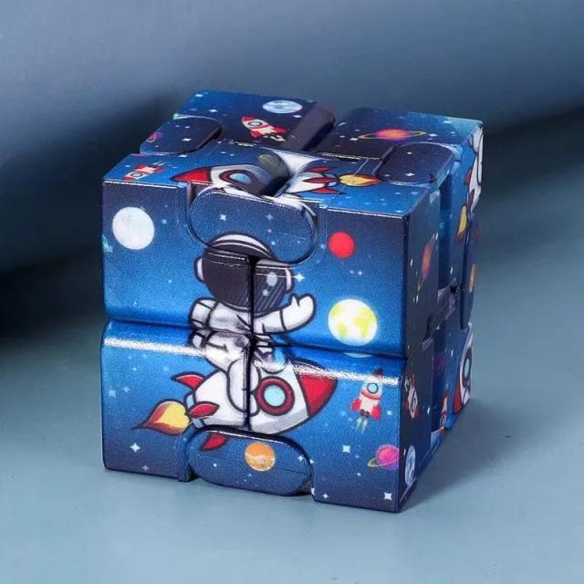 Cubo Mágico Infinito Céu Estrelado Quebra-Cabeça Quadrado Labirinto 4 Cantos Brinquedo Relaxante