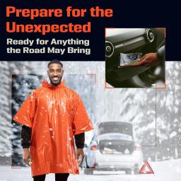 Poncho de Emergência com Capuz, Material PE, Impermeável e Quente com Forro Revestido de Alumínio, Cobertor de Emergência para Camping - Image 5