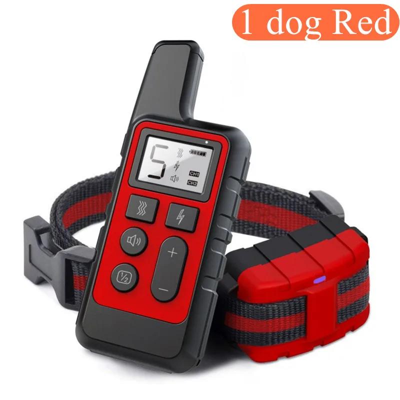 Coleira elétrica para treinamento de cães, 500m, à prova d'água, controle remoto, recarregável, coleira para cães com som de vibração de choque