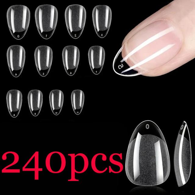 Dicas de Unhas Acrílicas Gel Macio Pré-moldadas 240 unidades
