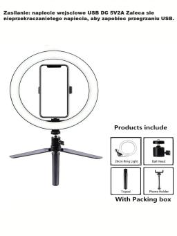 Luz de tiro de 26 cm Anel de luz de 26 cm + suporte de tripé - Image 6