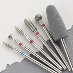 6 pçs/set diamante areia arquivos de unhas broca cutícula polimento bit cabeça moagem elétrica manicure conjunto para remover acrílico - Image 3