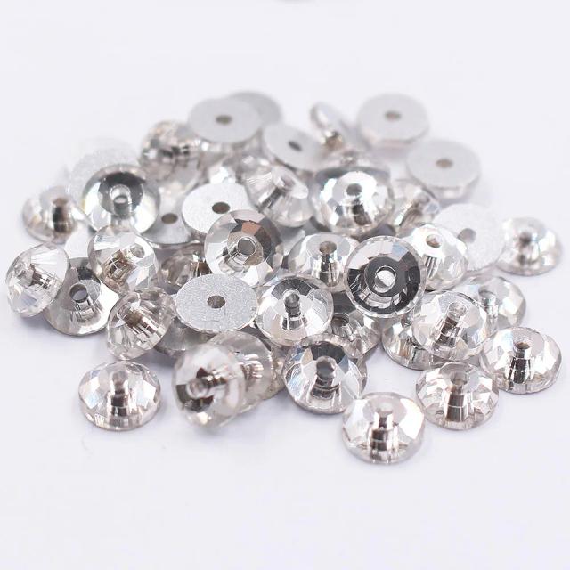 100 peças de cristais de vidro com base plana para costurar, strass brilhantes, pedras de cristal, contas para costura, decoração de roupas, artesanato, gemas