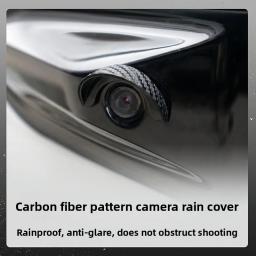 Capa de Chuva para Câmera de Ré Automotiva, Capa Protetora de Câmera Traseira com Padrão de Fibra de Carbono, Acabamento de Proteção para Câmera de Visão Traseira Automotiva, Escudo Contra Poeira - Image 2
