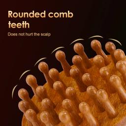 Pente de Massagem Multifuncional de Madeira, Massageador de Couro Cabeludo, Massageador Corporal de Sândalo Natural com Dentes Circulares para Guasha - Image 2