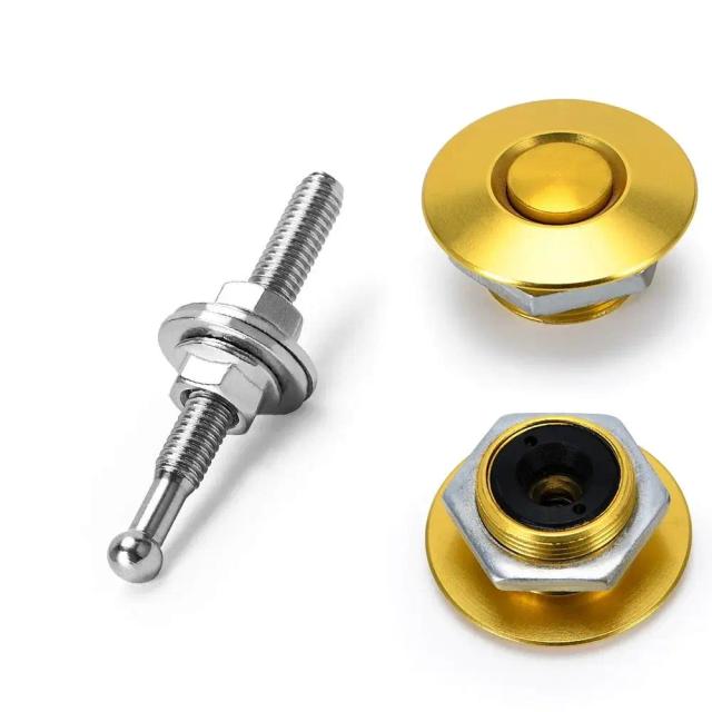 Kit de Travas de Capô Universal em Alumínio para Carros - Liberação Rápida