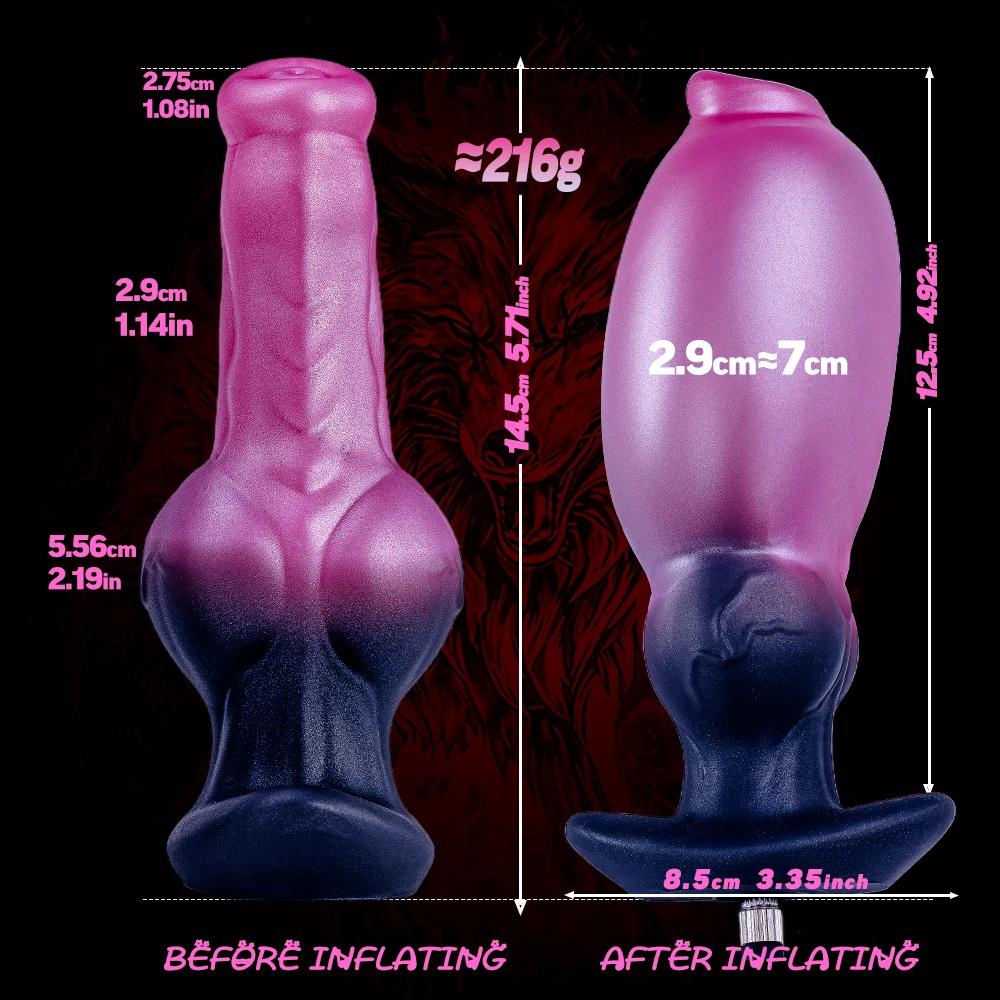 Dildo com nó grande em formato de pênis de cachorro, plug anal de silicone para uso anal, dildo monstro, plug anal, brinquedos sexuais para mulheres, pênis macio, produto para casais gays. - Image 1