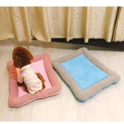 Cooling Pad Bed para cães, gatos, cachorrinho, gatinho, tapete legal, pet cobertor, seda de gelo macio para dormir no verão, rosa, azul, respirável - Image 5