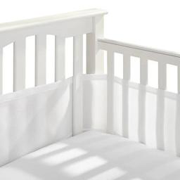Respirável malha berço forro para bebês, cama confortável para meninas, 4 painel berço, circunferência - Image 2