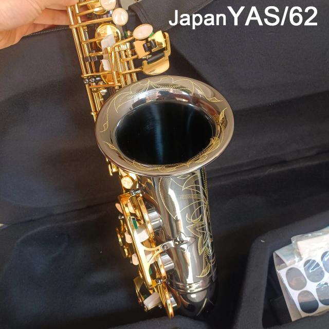 Saxofone Alto Japão 62/875EX Latão Francês Chave Níquel Ouro Profissional