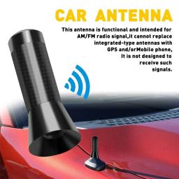 Nova marca de fibra carbono parafuso metal curto stubby mastro antena estilo do carro telhado antena sinal aprimorado para benz acessórios do carro - Image 2