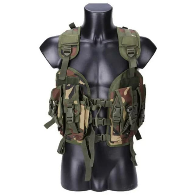 Colete Tático de Equipamento 97 para Atividades ao Ar Livre, Colete de Camuflagem para Caça e Airsoft com Bolsa de Água