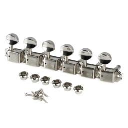 Fleor conjunto de cabeças de máquina de guitarra elétrica vintage, 6 em linha, níquel prata, afinadores, chaves de afinação, acessórios de guitarra 6r - Image 1