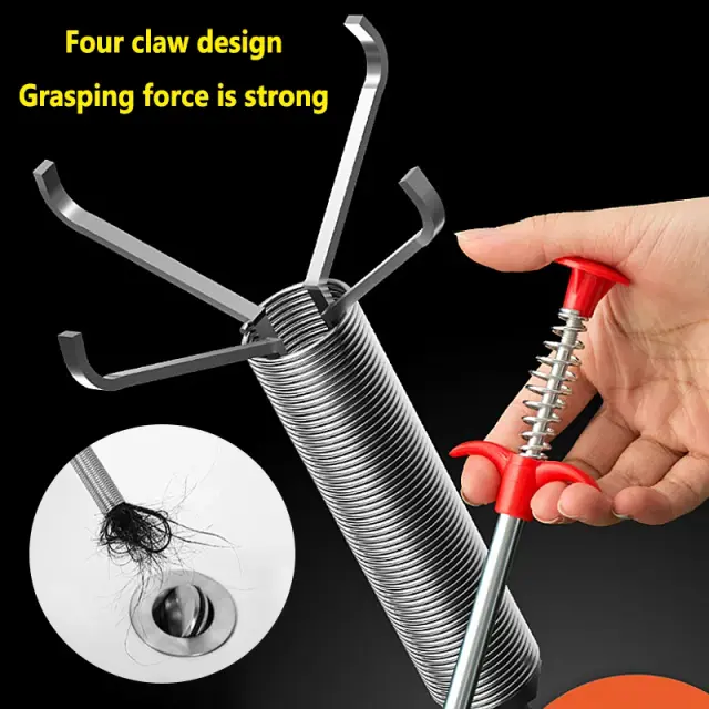 Ferramentas de Desobstrução de Tubos 60cm Flexíveis para Cozinha e Pias
