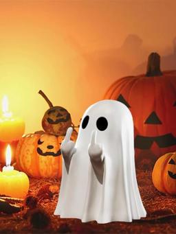 Estátua de Fantasma com Dedo do Meio, 7,5cm, Decoração de Fantasma Aterrorizante, Pequena Estátua de Fantasma para Halloween - Image 5