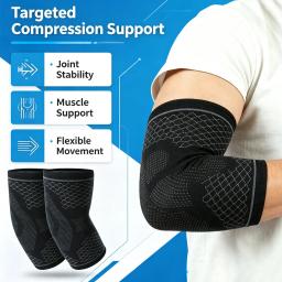 1/2 Peças de Suporte de Compressão Respirável para Cotovelo, Alívio para Cotovelo de Tenista e Cotovelo de Golfista, Suporte de Braço para Basquete, Ciclismo, Tênis - Image 5