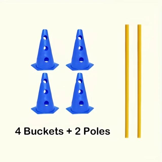 Conjunto de Cones de Treinamento de Agilidade com Altura Ajustável, Equipamento de Treinamento de Velocidade para Futebol ao Ar Livre