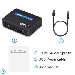 Extrator de Áudio HDMI 4K, Divisor de Áudio HDMI, Conversor HDMI para Toslink+Aux Áudio+Vídeo HDMI para PS4 PS5 HDTV DVD - Image 6