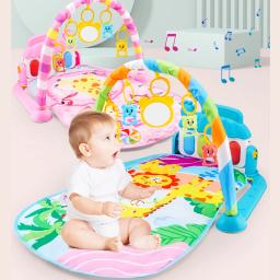 Musical bebê atividade ginásio rack jogar esteira criança quebra-cabeça tapete teclado de piano infantil playmat rastejando jogo almofada brinquedo do bebê presente - Image 1