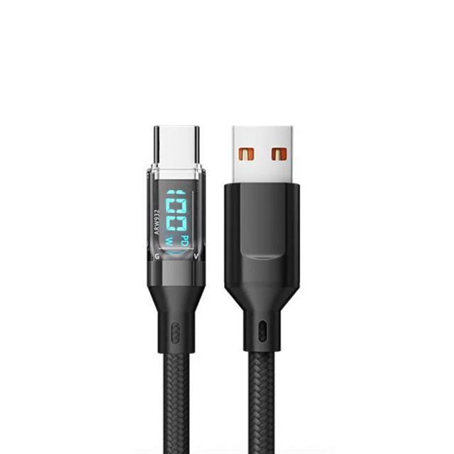 OOZCC Cabo USB-C para Lightning 120W com Display LCD de Potência para iPhone 14 Pro