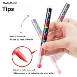 Caneta marcador de tinta acrílica, 12-288 cores, ponta de pincel, sistema de controle de tinta automático, marcador para pintura em rocha, madeira, presente de natal - Image 5
