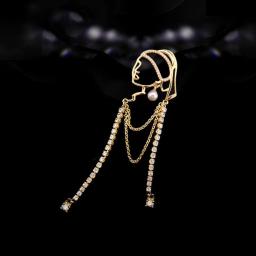 Novo criativo completo zircão borla menina vestindo brincos de pérola broche para mulheres high-end retro corsage terno pino jóias acessórios - Image 2