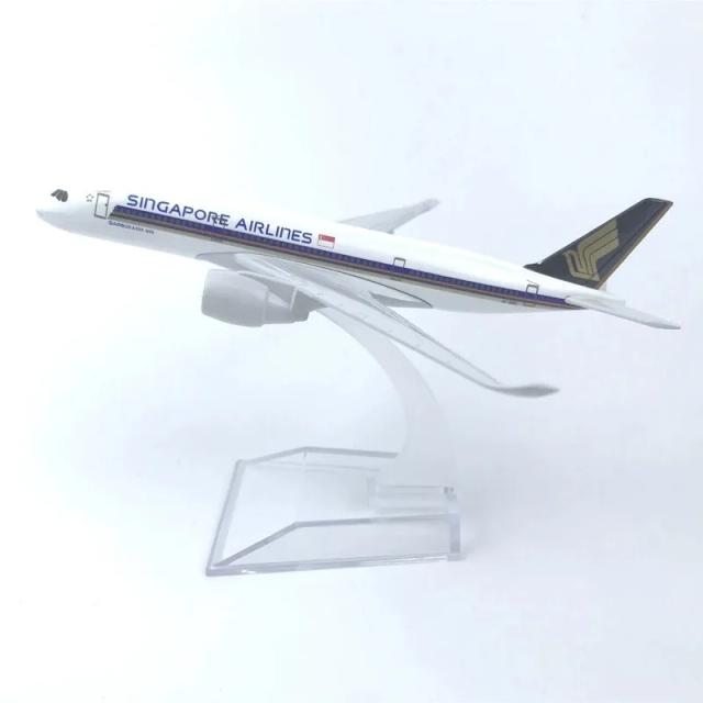 Modelo de Avião em Escala 1:400 de 16cm da Série A350, Réplica de Avião em Metal Fundido para Coleção e Exibição, Presente de Avião Miniatura com Suporte