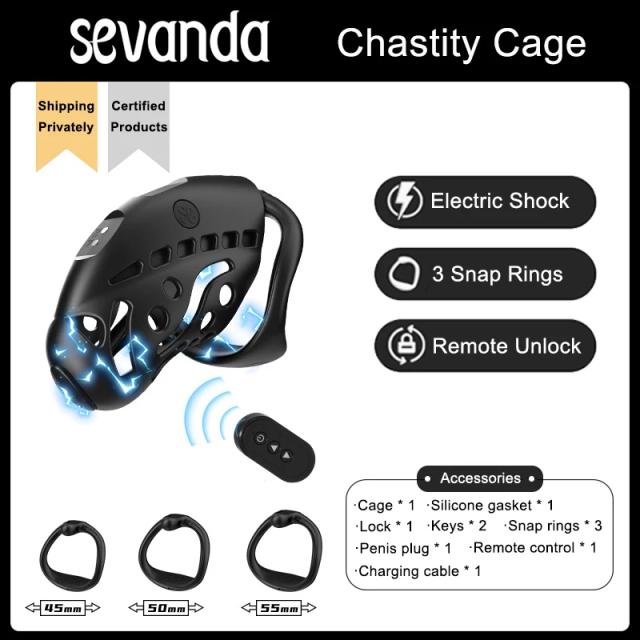 Lockink gaiola de castidade de choque elétrico, dispositivo de castidade com controle remoto com 3 enxágue, plugue uretral, caixa de chave, gaiola de pênis masculina, brinquedos sexuais