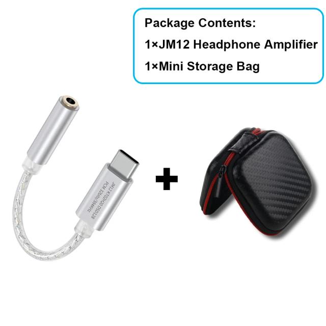 JCALLY JM12 Adaptador de Áudio Digital Tipo-C para 3.5mm Conversor Hi-Fi DAC Chip Amplificador de Fone de Ouvido para Telefone Cabo PC