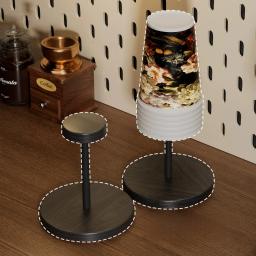 Suporte de Copos de Papel Descartáveis em Madeira Cor Noz, Ideal para Cantinhos de Café Domésticos, Cozinhas e Pequenos Balcões de Bar - Image 5