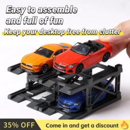 1/64 kit de modelo de construção de estacionamento 3d, montagem diy, estrutura de parque de carro multicamadas, suporte de exibição combinável gratuito para carro de brinquedo fundido - Image 1