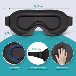 Máscara de Olhos para Dormir Blackout 3D Respirável Macia e Confortável para Viagem Máscara Noturna Ajustável para Dormir - Image 6