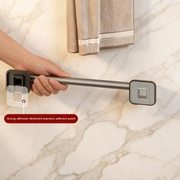 Suporte para Toalhas Homefish, Suporte de Parede Sem Perfuração, Suporte para Toalhas de Banheiro com Barra Única - Image 3