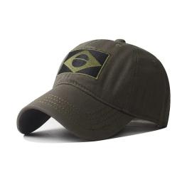 Boné de beisebol masculino camuflado do exército, boné bordado com bandeira do brasil, esportes ao ar livre, chapéu tático para pai, casual, caça - Image 3