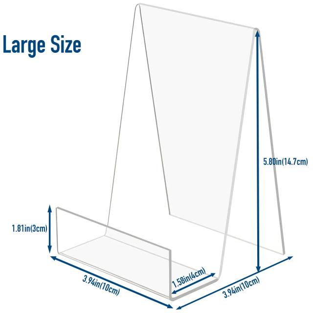 Suporte de Livro Acrílico Transparente para Exibição Desktop Vertical 1 Unidade